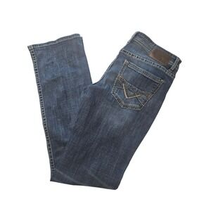 BKE Aiden Mens Straight Leg Jeans Dark Wash Coolmax 33x36 Bootcut Denim EUC